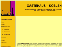 Tablet Screenshot of gaestehaus-koblenz.com